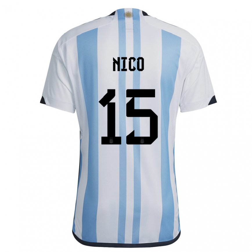 メンズアルゼンチンニコ#15ホワイトスカイブルーホームシャツ22-24ジャージー