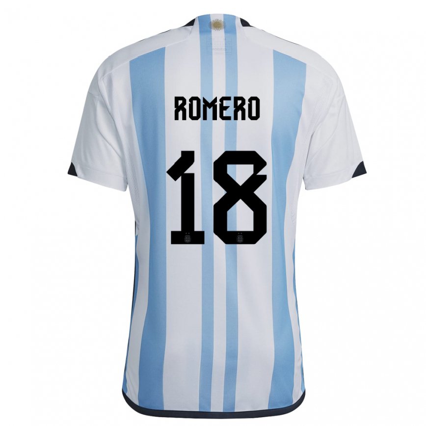 メンズアルゼンチンルカ・ロメロ#18ホワイトスカイブルーホームシャツ22-24ジャージー