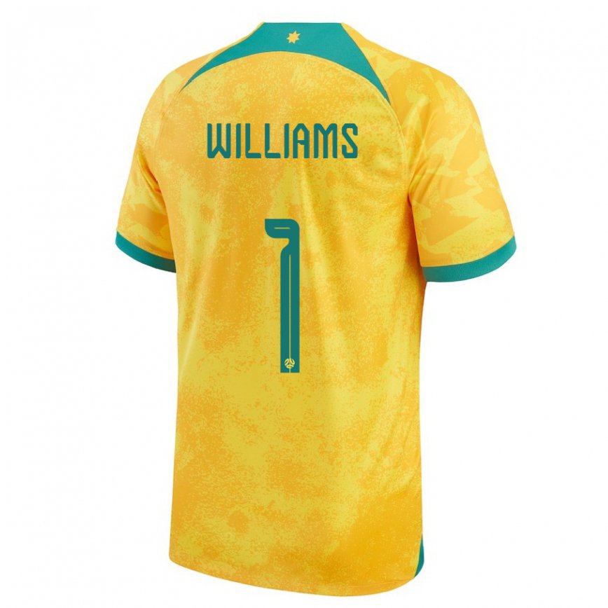 メンズオーストラリアリディア・ウィリアムズ#1ゴールデンホームシャツ22-24ジャージー