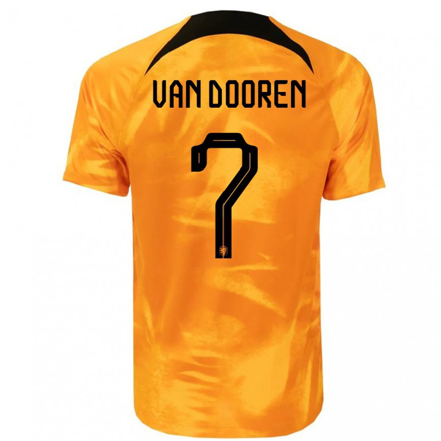 メンズオランダケイリー・ヴァン・ドーレン#7レーザーオレンジホームシャツ22-24ジャージー