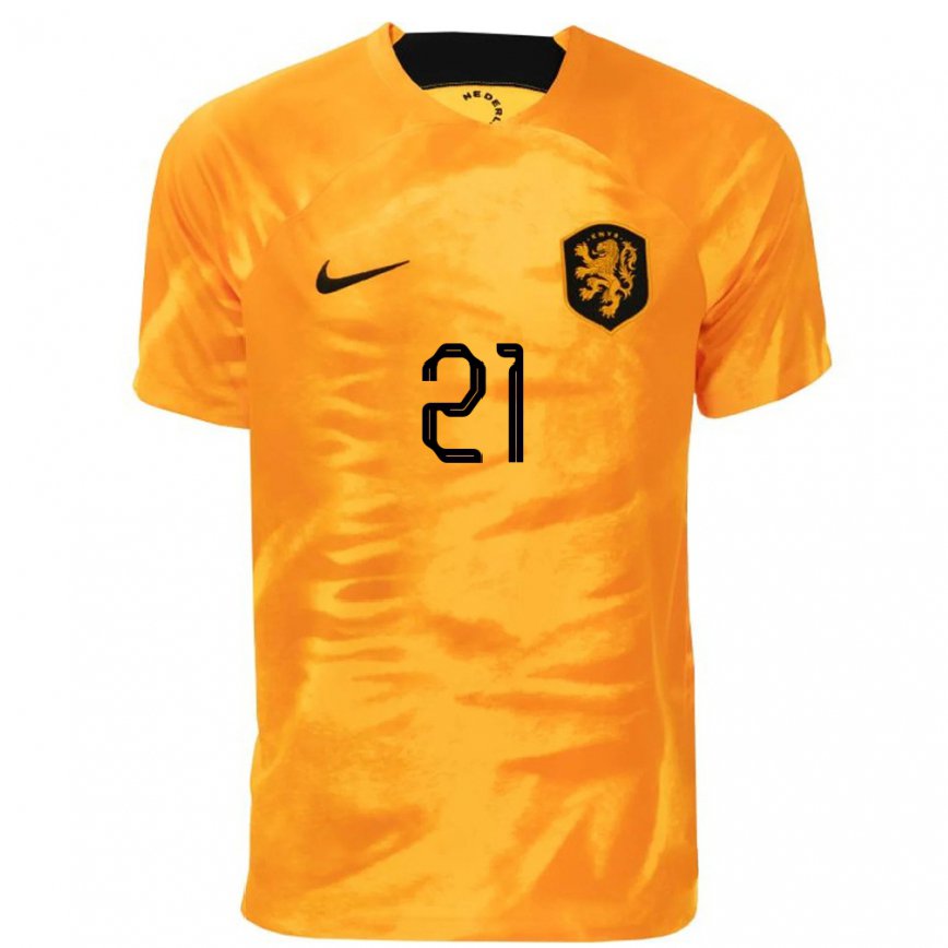 メンズオランダドミニク・ヤンセン#21レーザーオレンジホームシャツ22-24ジャージー