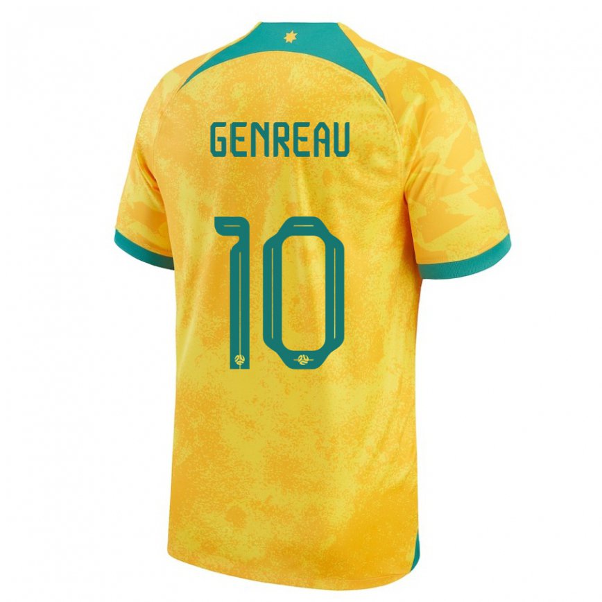 メンズオーストラリアデニス・ジェンロー#10ゴールデンホームシャツ22-24ジャージー