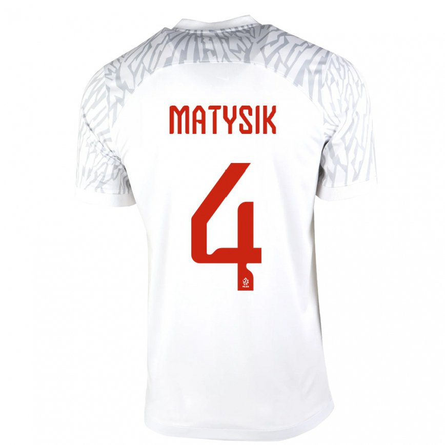 メンズポーランドミウォシュ・マティシク#4白ホームシャツ22-24ジャージー