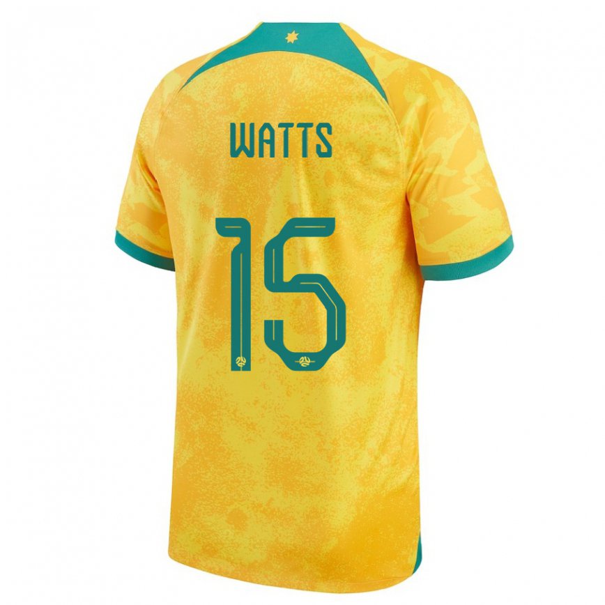 メンズオーストラリアカレブ・ワッツ#15ゴールデンホームシャツ22-24ジャージー