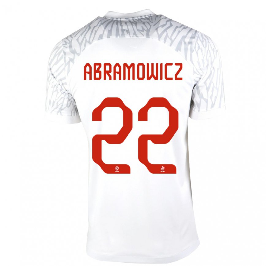 メンズポーランドスラヴォミール・アブラモヴィッチ#22白ホームシャツ22-24ジャージー