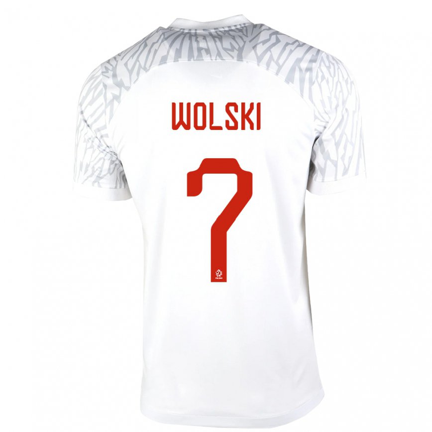 メンズポーランドフィリップ・ウォルスキー#7白ホームシャツ22-24ジャージー