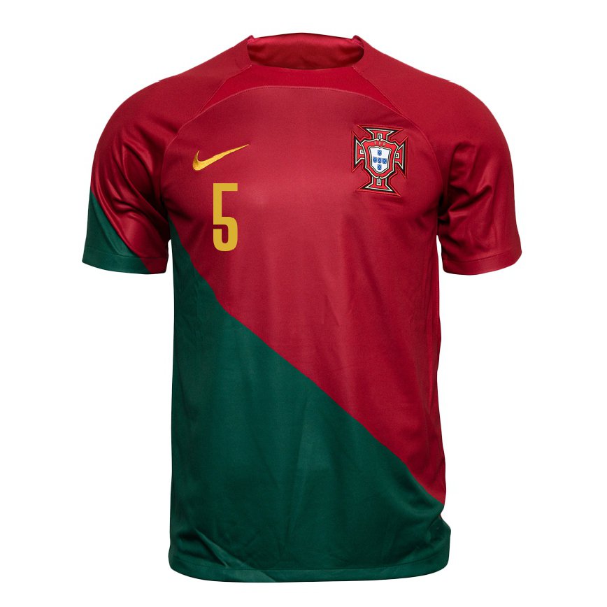 メンズポルトガルラファエル・ロドリゲス#5赤、緑ホームシャツ22-24ジャージー