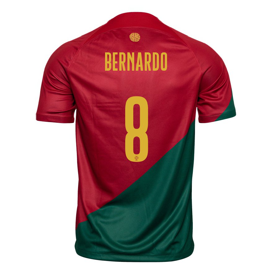 メンズポルトガルパウロ・ベルナルド#8赤、緑ホームシャツ22-24ジャージー