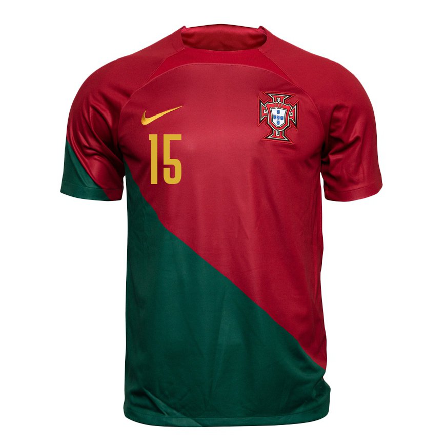 メンズポルトガルディオゴ・トラヴァソス#15赤、緑ホームシャツ22-24ジャージー