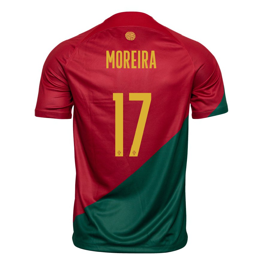 メンズポルトガルゴンサロ・モレイラ#17赤、緑ホームシャツ22-24ジャージー