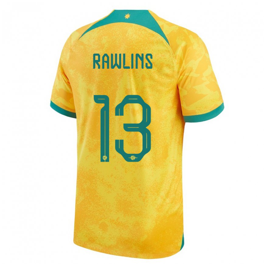 メンズオーストラリアジョシュア・ローリンズ#13ゴールデンホームシャツ22-24ジャージー