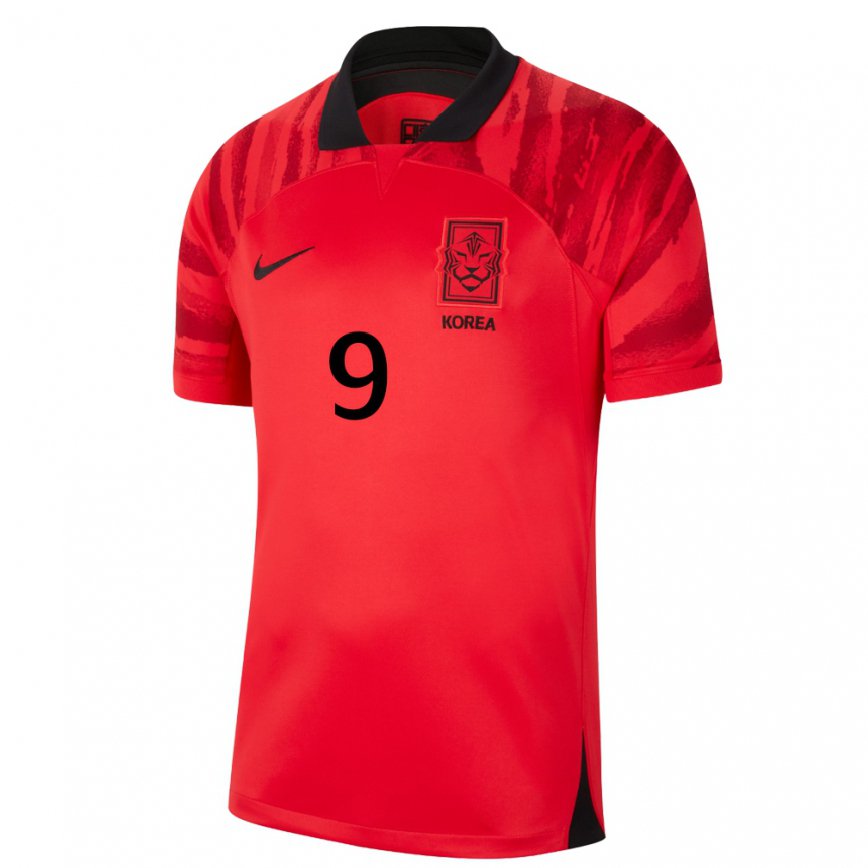 メンズ大韓民国パク・ウンソン#9赤、黒ホームシャツ22-24ジャージー