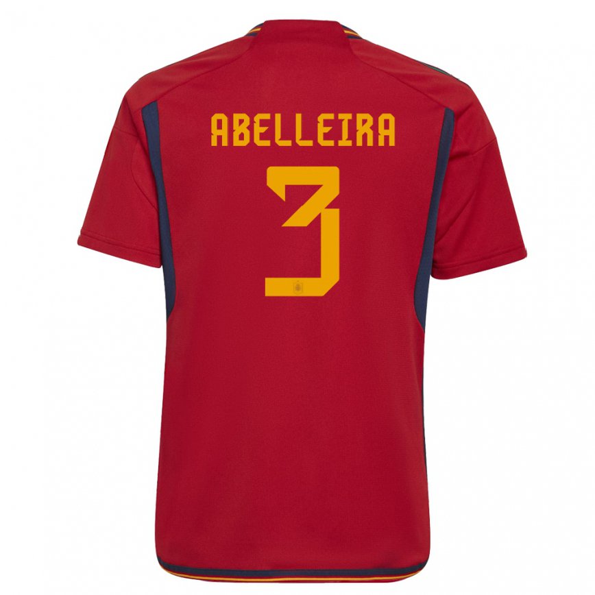 メンズスペインテレサ・アベレイラ#3赤ホームシャツ22-24ジャージー