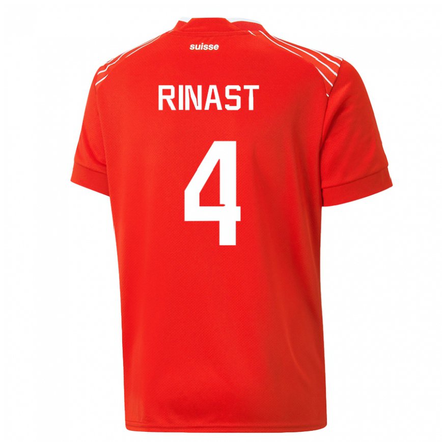 メンズスイスレイチェル・リナスト#4赤ホームシャツ22-24ジャージー