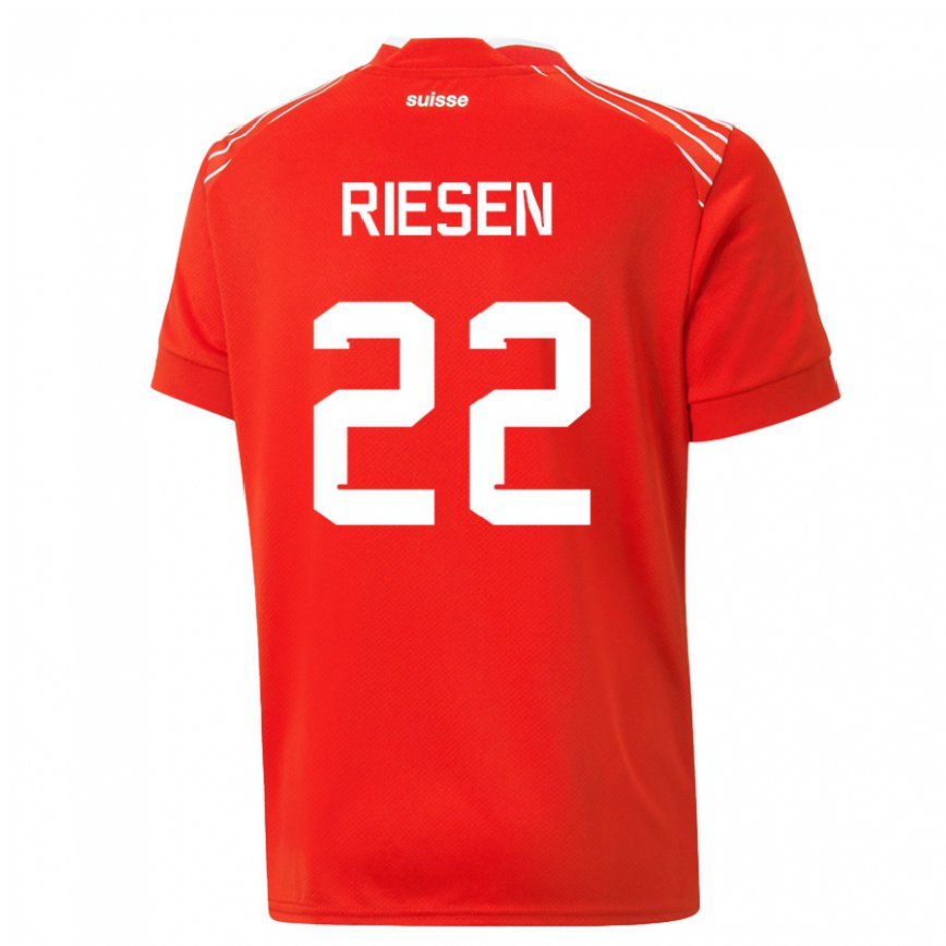 メンズスイスナディーン・リーセン#22赤ホームシャツ22-24ジャージー