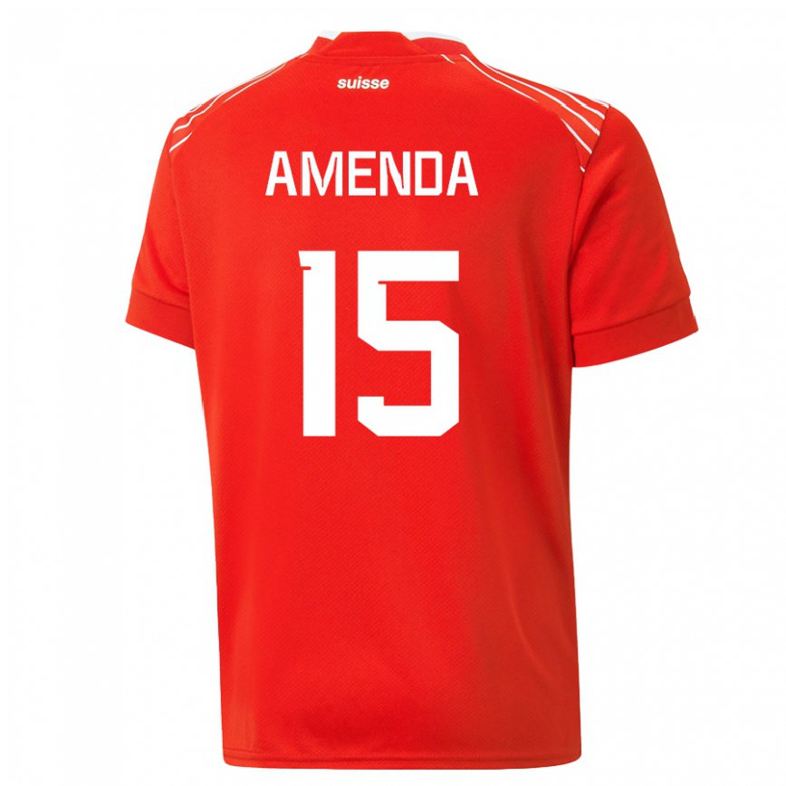 メンズスイスオーレル・アメンダ#15赤ホームシャツ22-24ジャージー