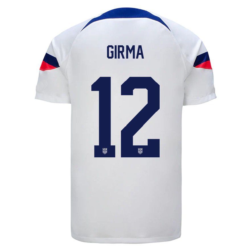 メンズアメリカ合衆国ナオミ・ギルマ#12白ホームシャツ22-24ジャージー