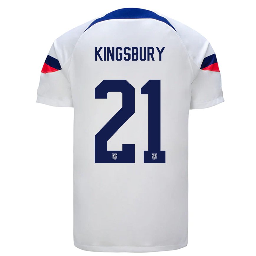 メンズアメリカ合衆国オーブリー・キングズベリー#21白ホームシャツ22-24ジャージー