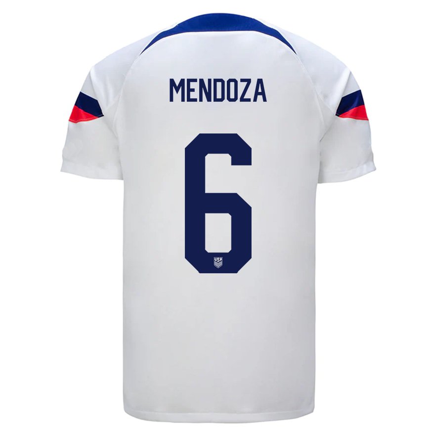 メンズアメリカ合衆国エドウィン・メンドーサ#6白ホームシャツ22-24ジャージー