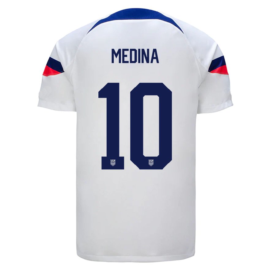 メンズアメリカ合衆国クルス・メディナ#10白ホームシャツ22-24ジャージー