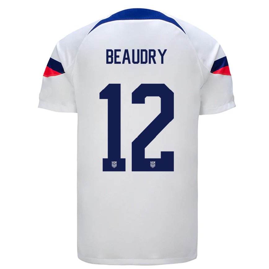 メンズアメリカ合衆国アダム・ボードリー#12白ホームシャツ22-24ジャージー