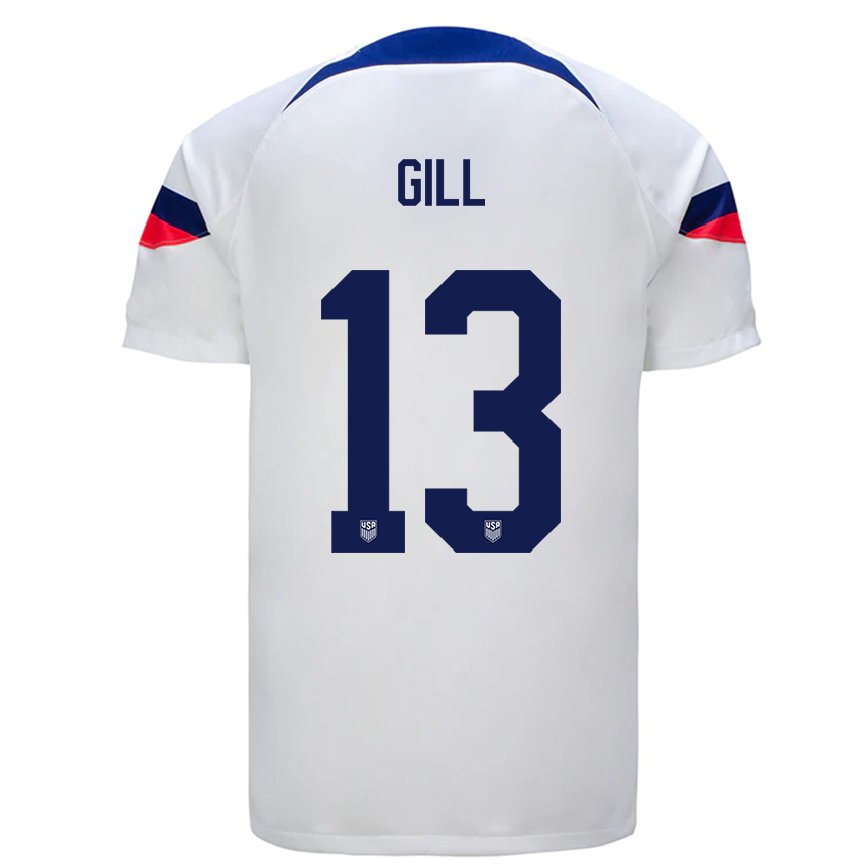 メンズアメリカ合衆国エイドリアン・ギル#13白ホームシャツ22-24ジャージー