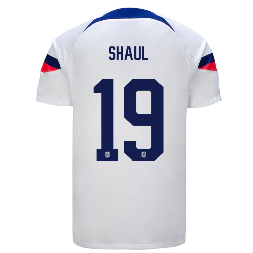 メンズアメリカ合衆国イアン・シャウル#19白ホームシャツ22-24ジャージー