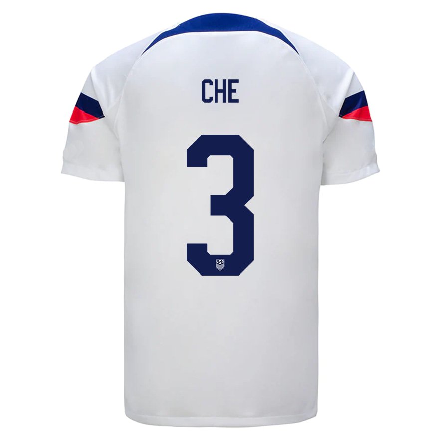メンズアメリカ合衆国ジャスティン・チェ#3白ホームシャツ22-24ジャージー