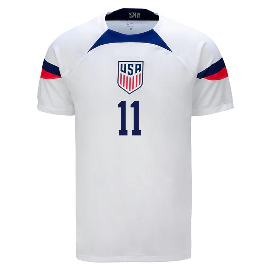 メンズアメリカ合衆国ケヴィン・パレデス#11白ホームシャツ22-24ジャージー