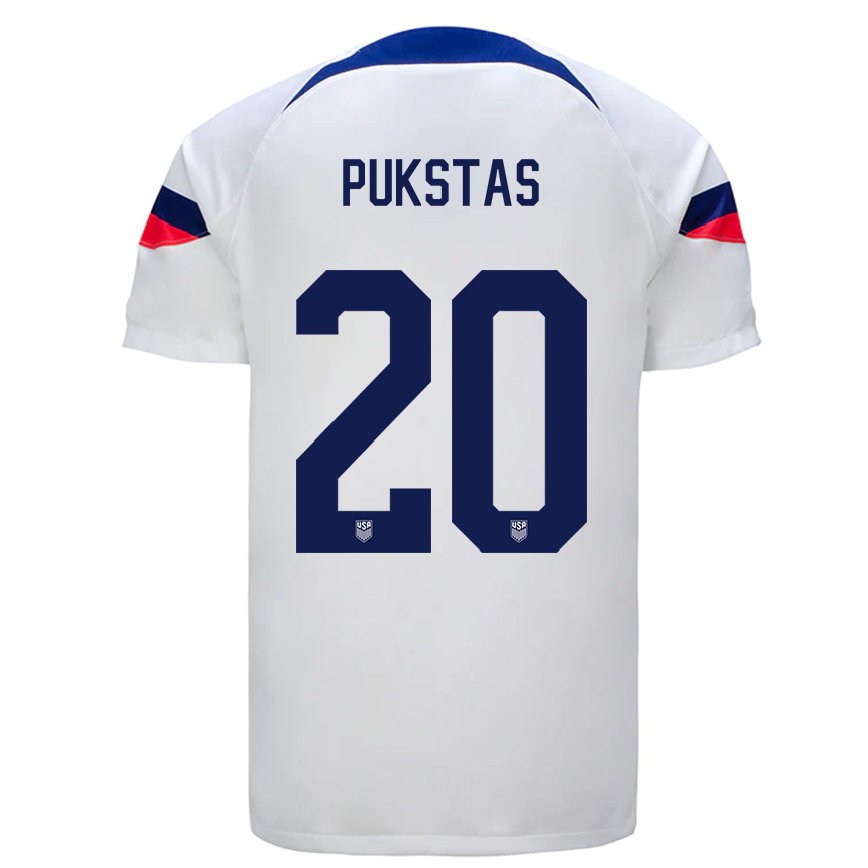 メンズアメリカ合衆国ロカス・プクスタス#20白ホームシャツ22-24ジャージー