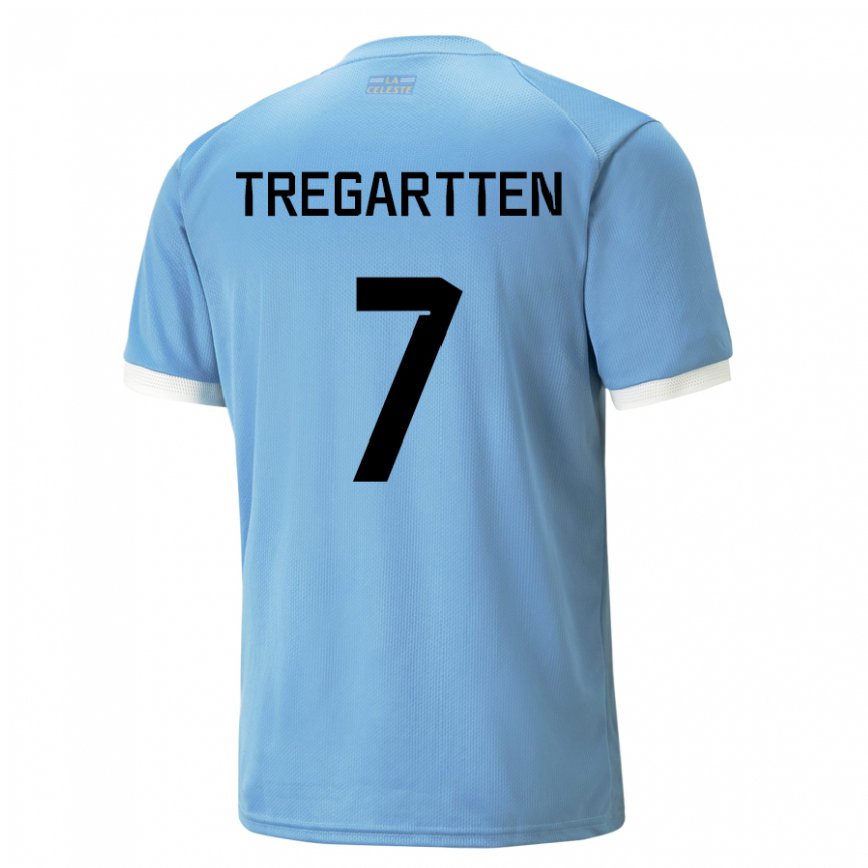 メンズウルグアイステファニー・トレガルテン#7青いホームシャツ22-24ジャージー
