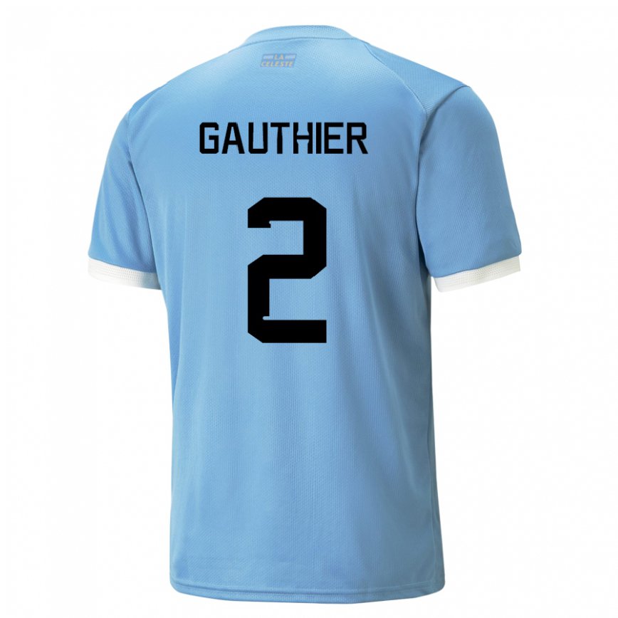 メンズウルグアイバレンティン・ゴーティエ#2青いホームシャツ22-24ジャージー
