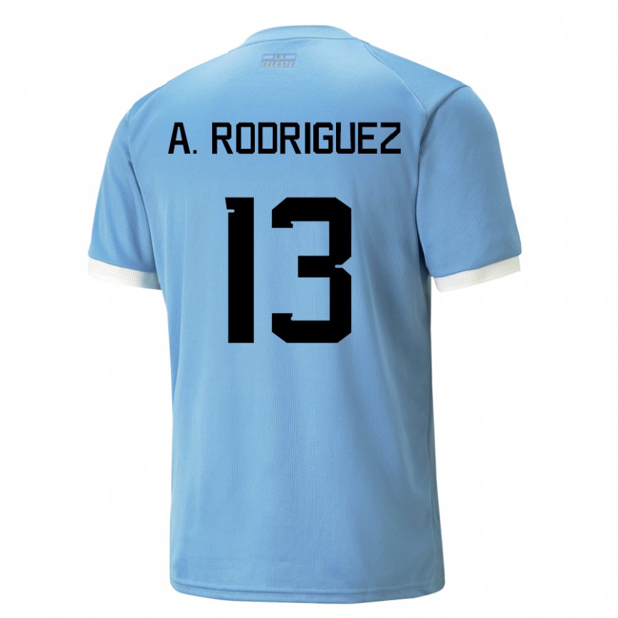 メンズウルグアイアグスティン・ロドリゲス#13青いホームシャツ22-24ジャージー