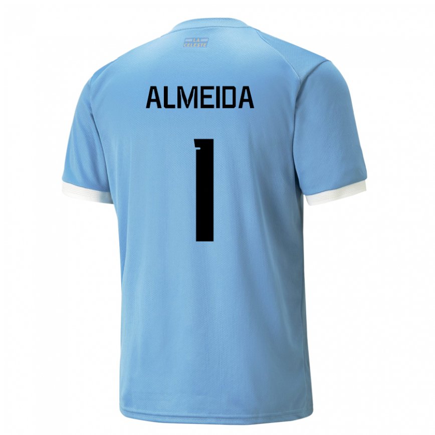メンズウルグアイマルティン・アルメイダ#1青いホームシャツ22-24ジャージー
