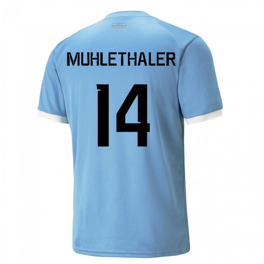 メンズウルグアイスティーブン・ミューレタラー#14青いホームシャツ22-24ジャージー