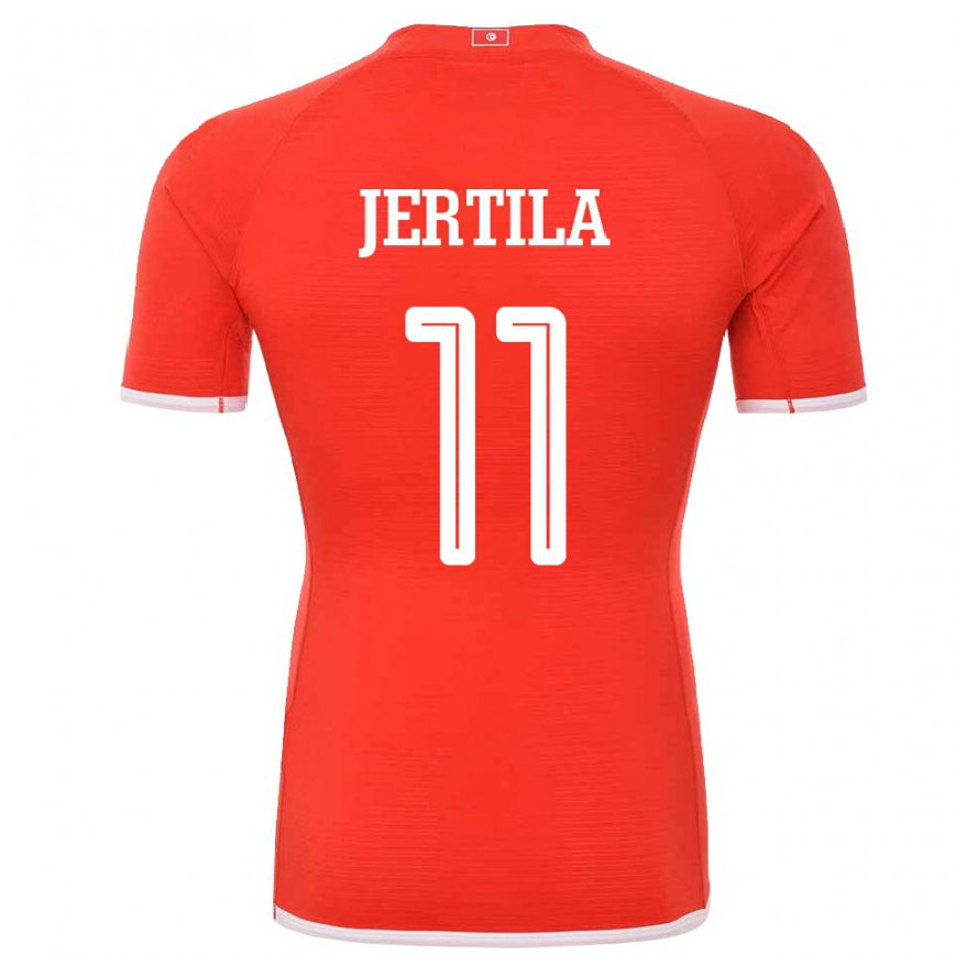 メンズチュニジアヘディ・ジェルティラ#11赤ホームシャツ22-24ジャージー