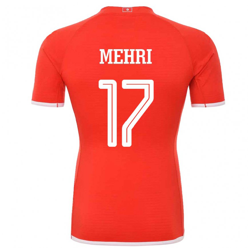 メンズチュニジアマレク・メリ#17赤ホームシャツ22-24ジャージー