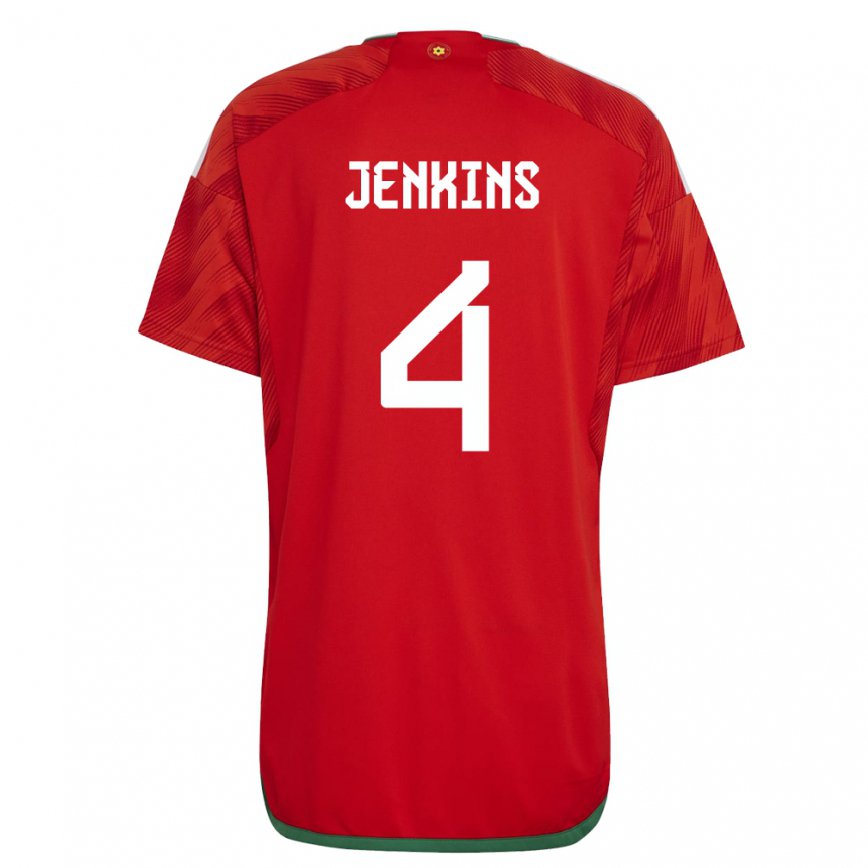 メンズウェールズシャウナ・ジェンキンス#4赤ホームシャツ22-24ジャージー