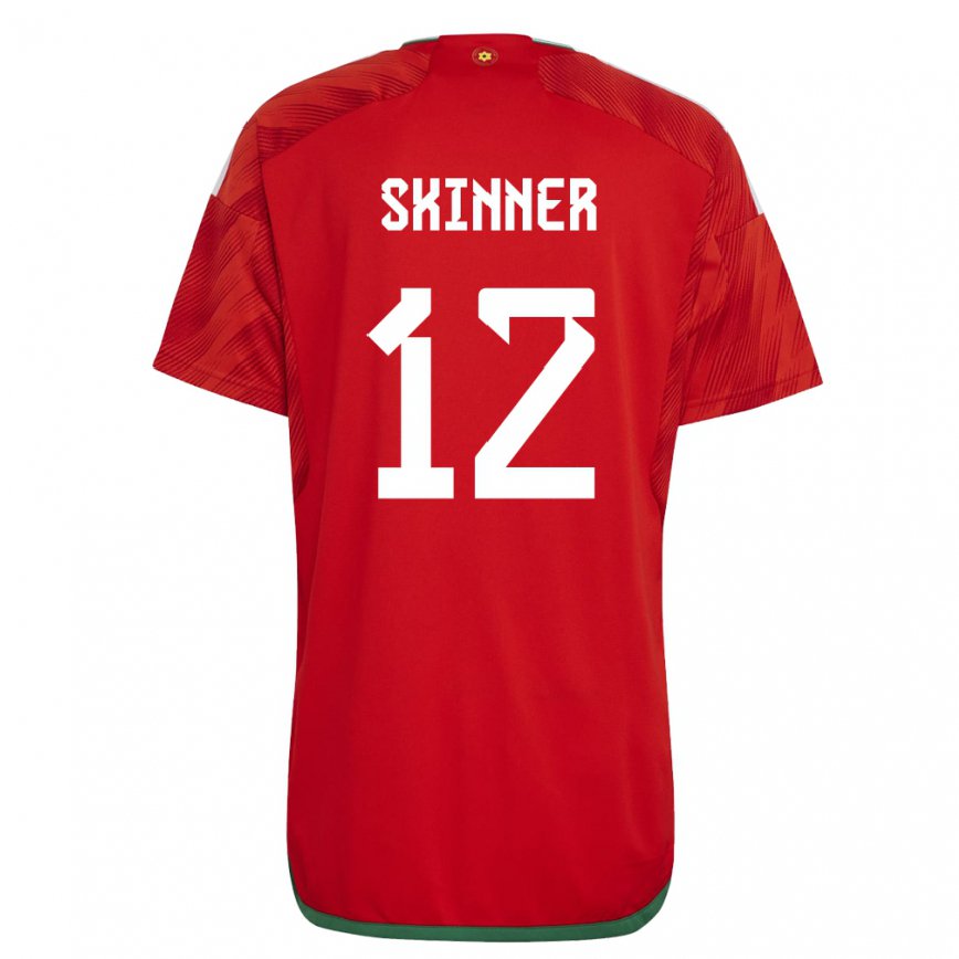 メンズウェールズクレア・スキナー#12赤ホームシャツ22-24ジャージー