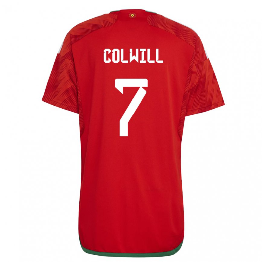 メンズウェールズジョエル・ウィリアム・コルウィル#7赤ホームシャツ22-24ジャージー