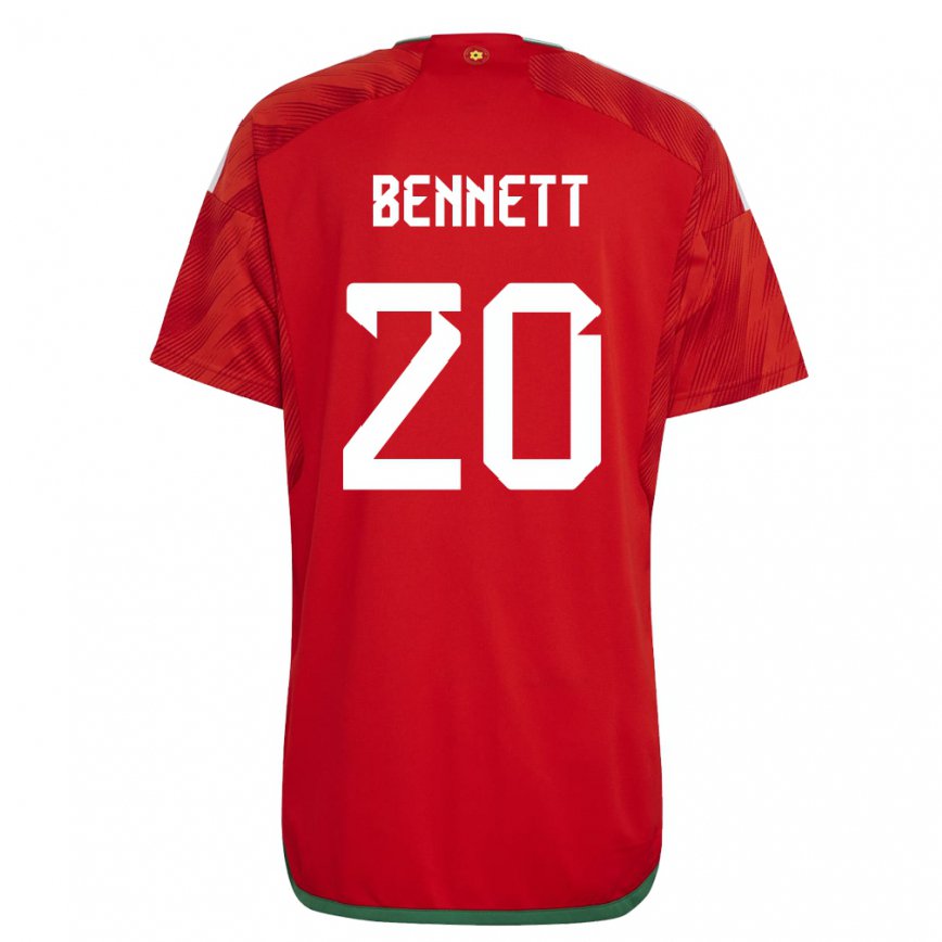 メンズウェールズアーロン・ベネット#20赤ホームシャツ22-24ジャージー