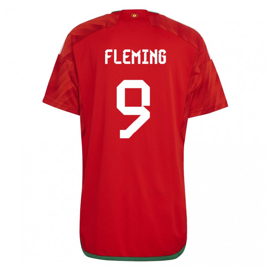 メンズウェールズコール・フレミング#9赤ホームシャツ22-24ジャージー