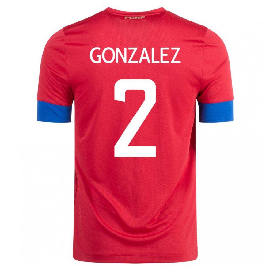 メンズコスタリカジュリアン・ゴンザレス#2赤ホームシャツ22-24ジャージー