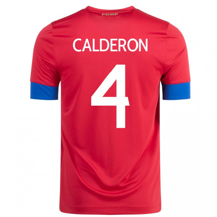 メンズコスタリカブランドン・ヘスス・カルデロン・デルガド#4赤ホームシャツ22-24ジャージー