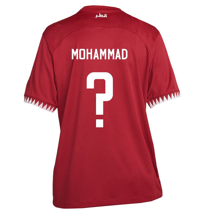 メンズカタールハレド・モハマド#0あずき色ホームシャツ22-24ジャージー