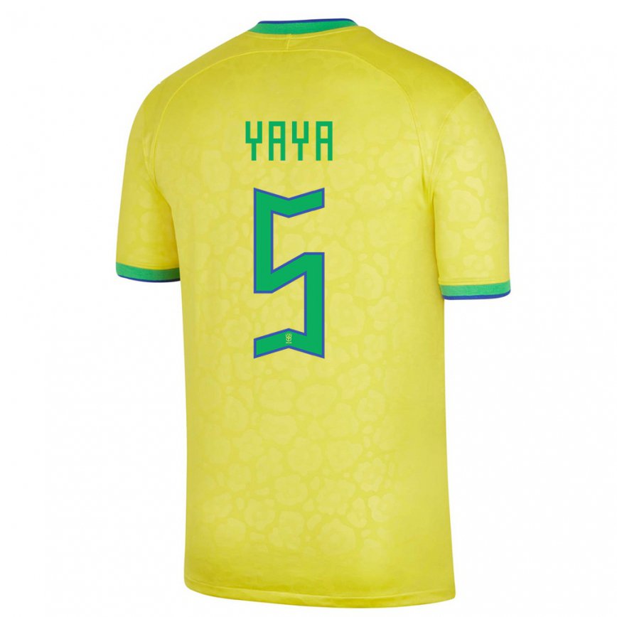 メンズブラジルヤヤ#5黄色ホームシャツ22-24ジャージー