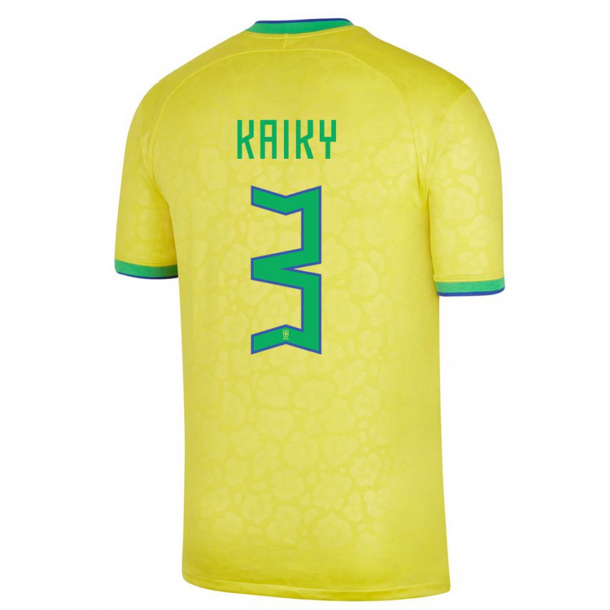メンズブラジルカイキー・フェルナンデス・メロ#3黄色ホームシャツ22-24ジャージー