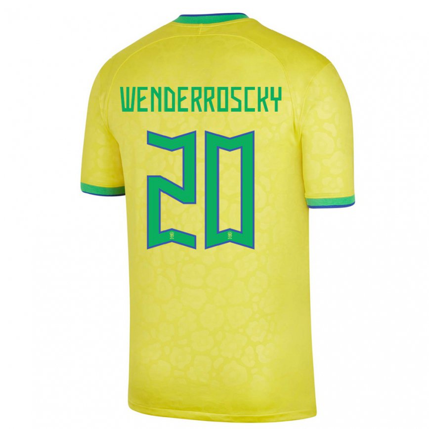 メンズブラジルアーサー・ウェンダロッキー#20黄色ホームシャツ22-24ジャージー