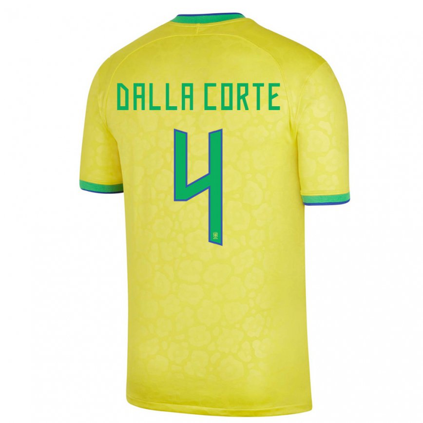メンズブラジルジョアン・ダラ・コルテ#4黄色ホームシャツ22-24ジャージー