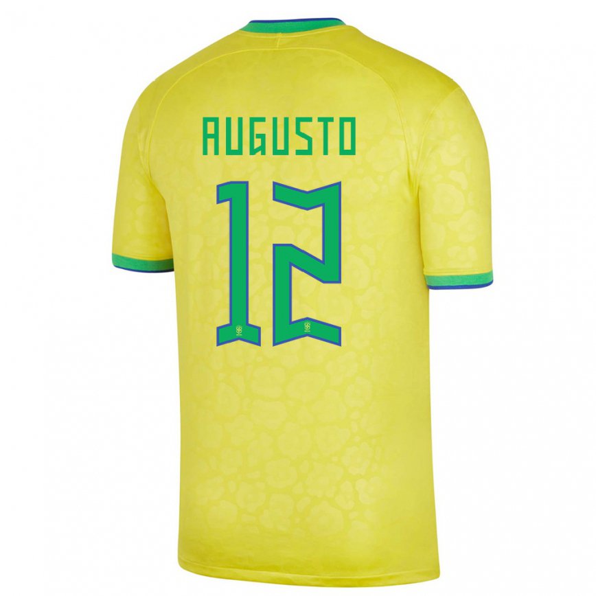 メンズブラジルセザール・アウグスト#12黄色ホームシャツ22-24ジャージー